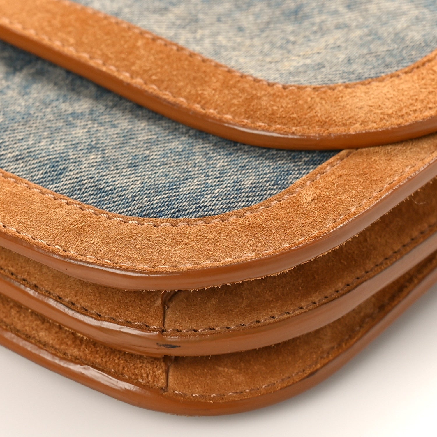 Saint Laurent Denim Suede Monogram Medium Solferino Soft Satchel Blue Cinnamon 9 of 9