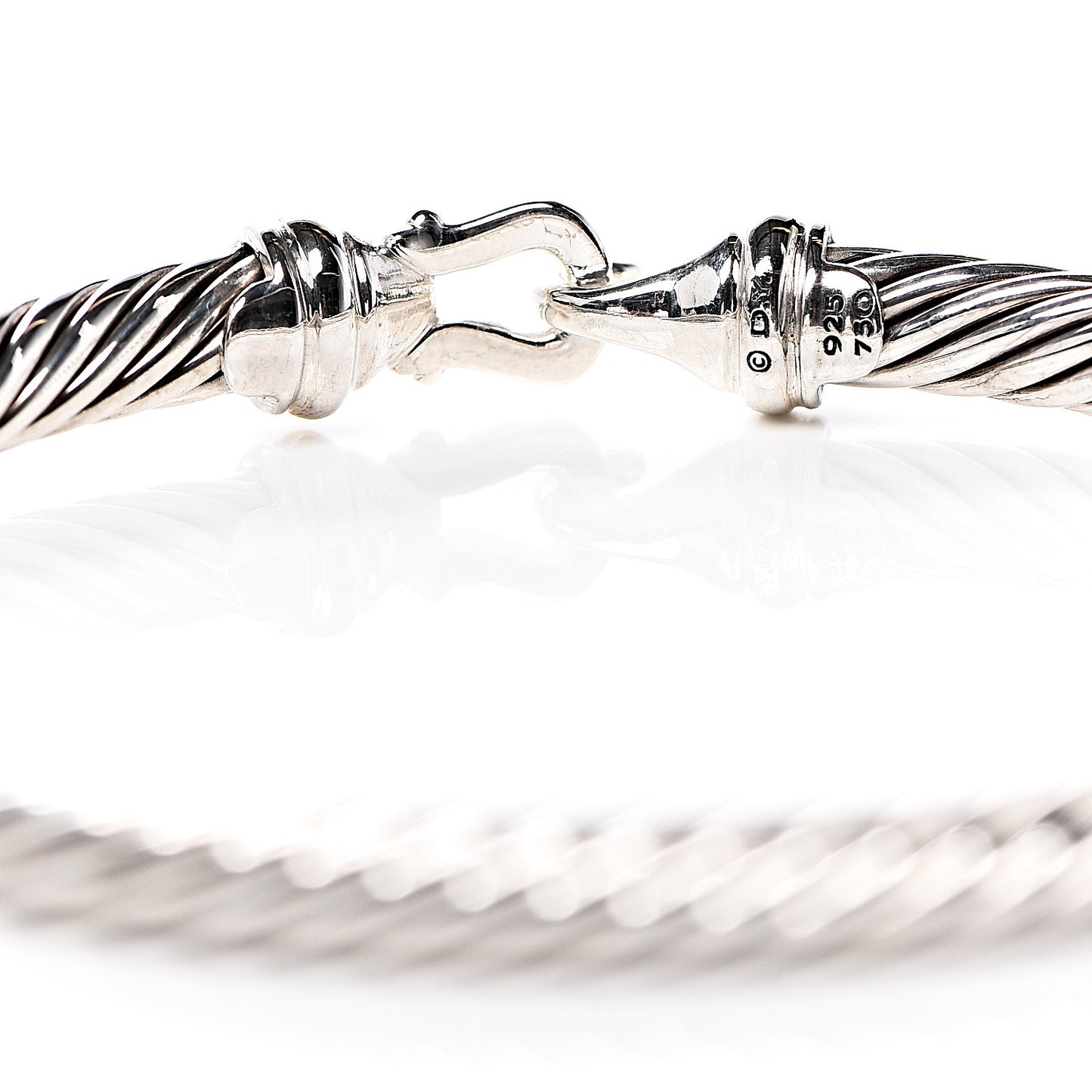 Sterling Silver 18K Yellow Gold 5mm Cable Classic Buckle Bracelet