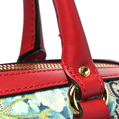 Gucci GG Supreme Monogram Blooms Small Boston Beige Blue Navy Hibiscus Red 11 of 11