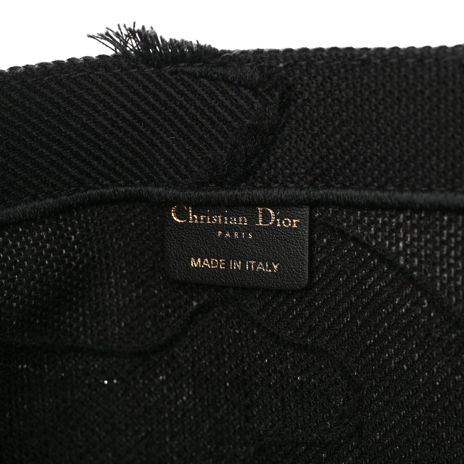 Christian Dior Canvas Embroidered Camouflage Book Tote Black 6 of 13