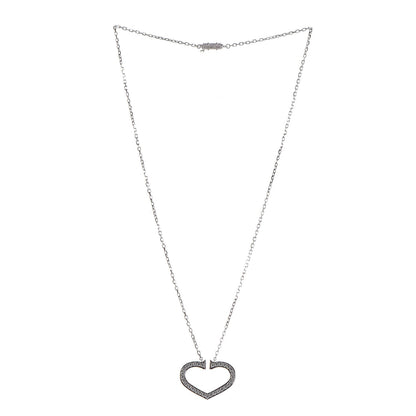 Cartier 18K White Gold Diamond Large Hearts and Symbols Pendant Necklace 3 of 8
