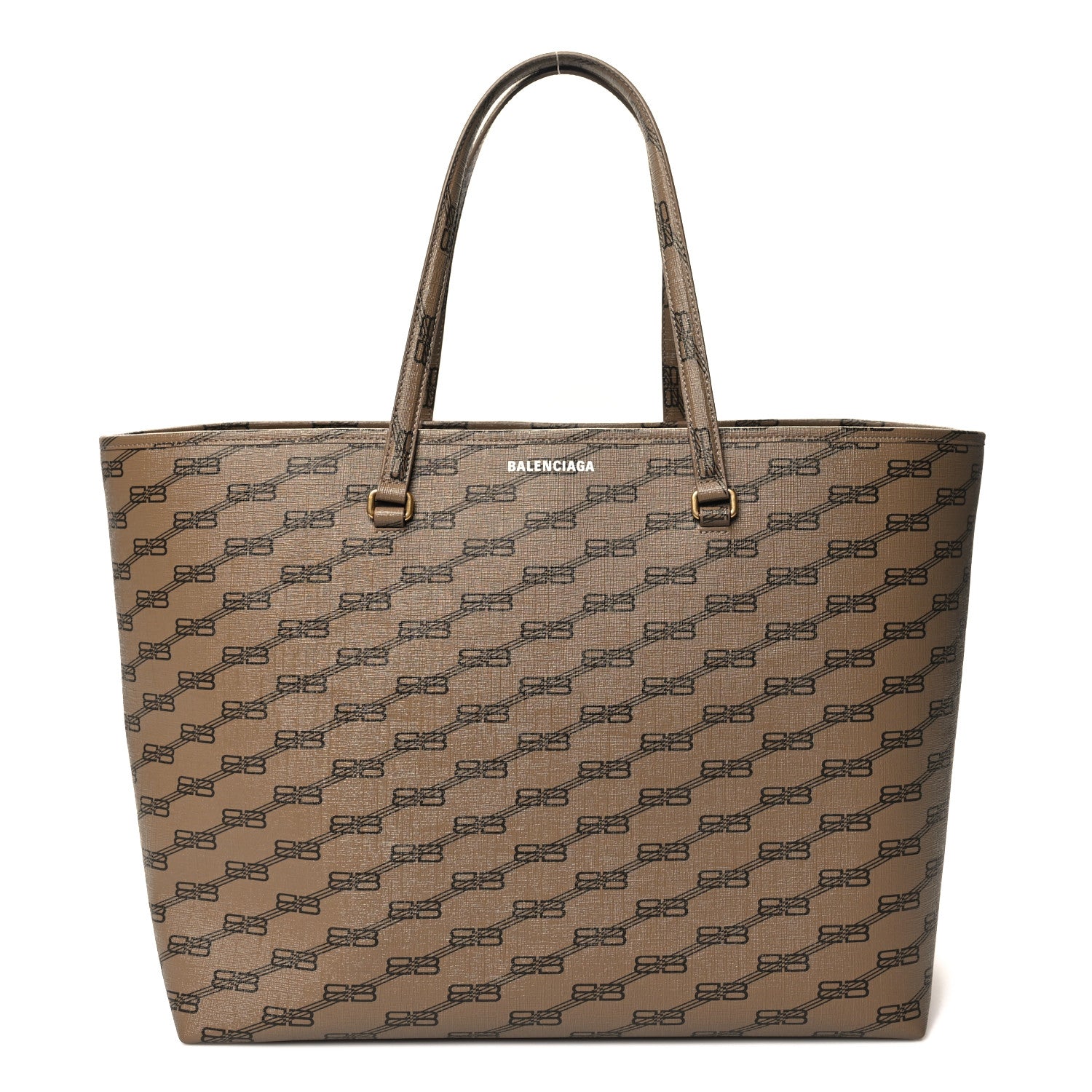 Balenciaga Coated Canvas BB Monogram Large Signature East West Shopper Bag Beige Brown 1 of 10