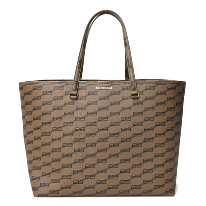 Balenciaga Coated Canvas BB Monogram Large Signature East West Shopper Bag Beige Brown 1 of 10