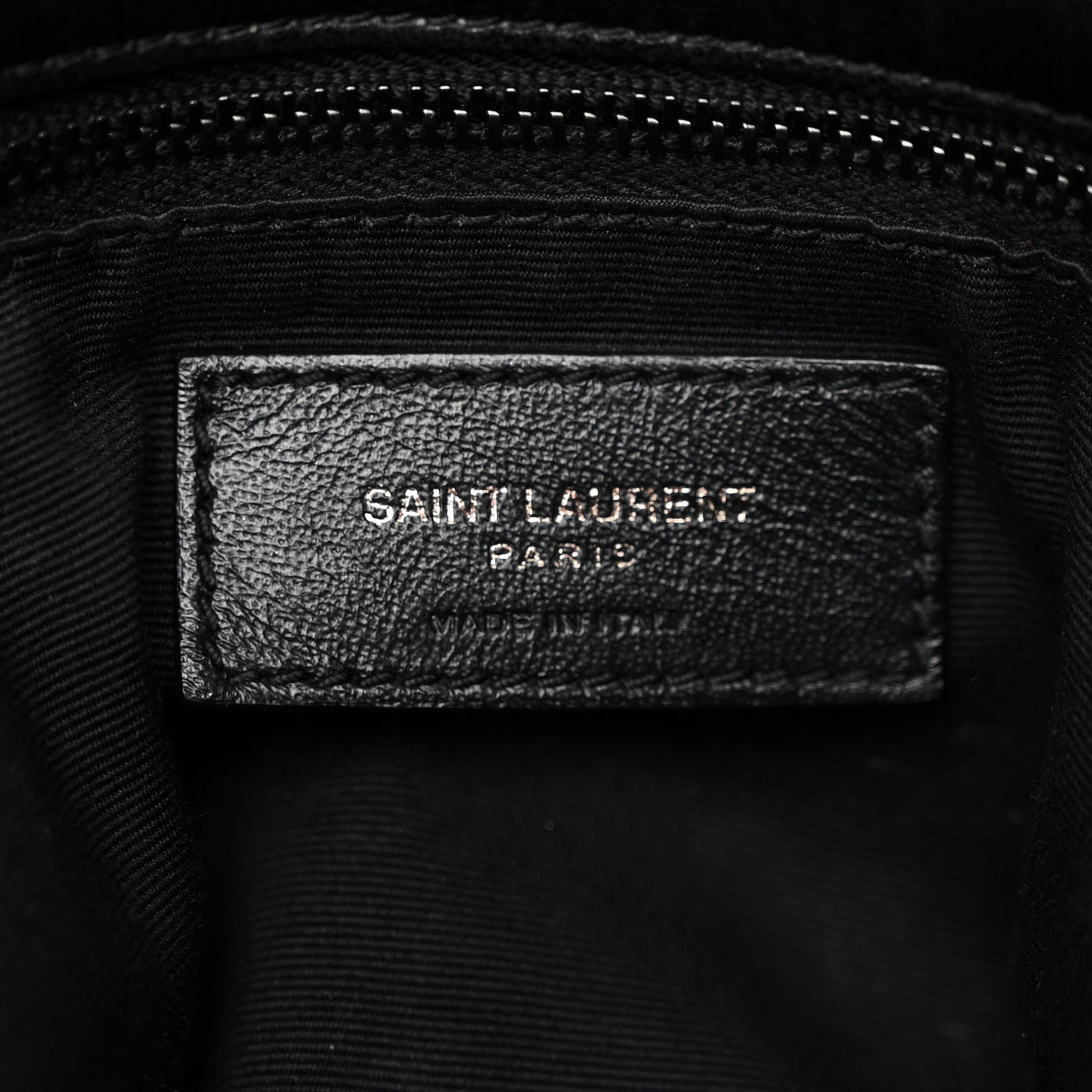 Lambskin Quilted Monogram Monochrome Small Loulou Puffer Chain Satchel Black