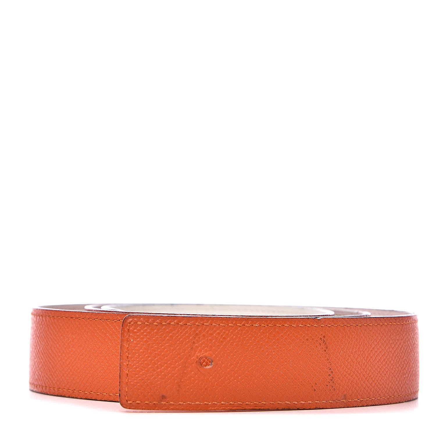 Hermes Epsom 32mm Belt Strap 100 White Orange 1 of 6
