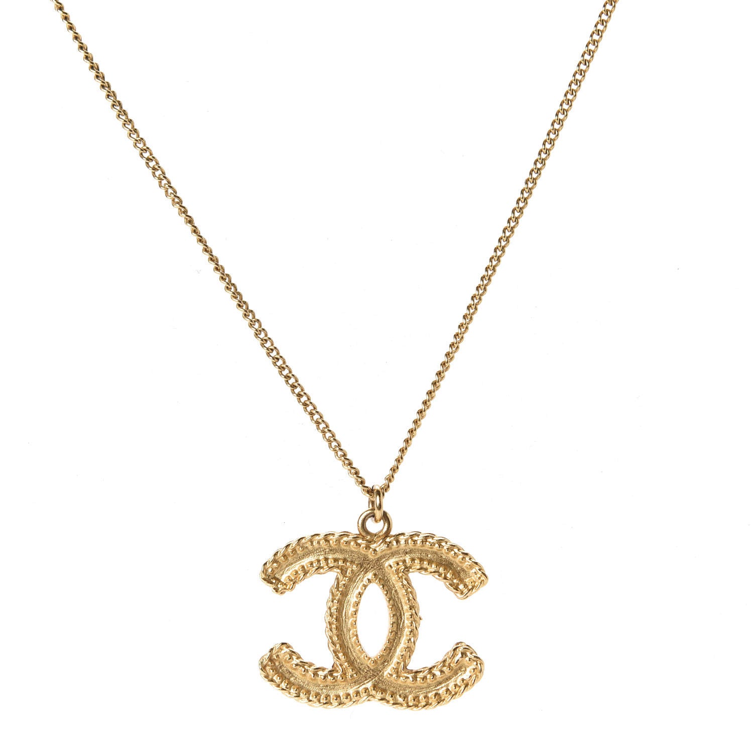 Chanel Metal CC Necklace Matte Gold 4 of 6