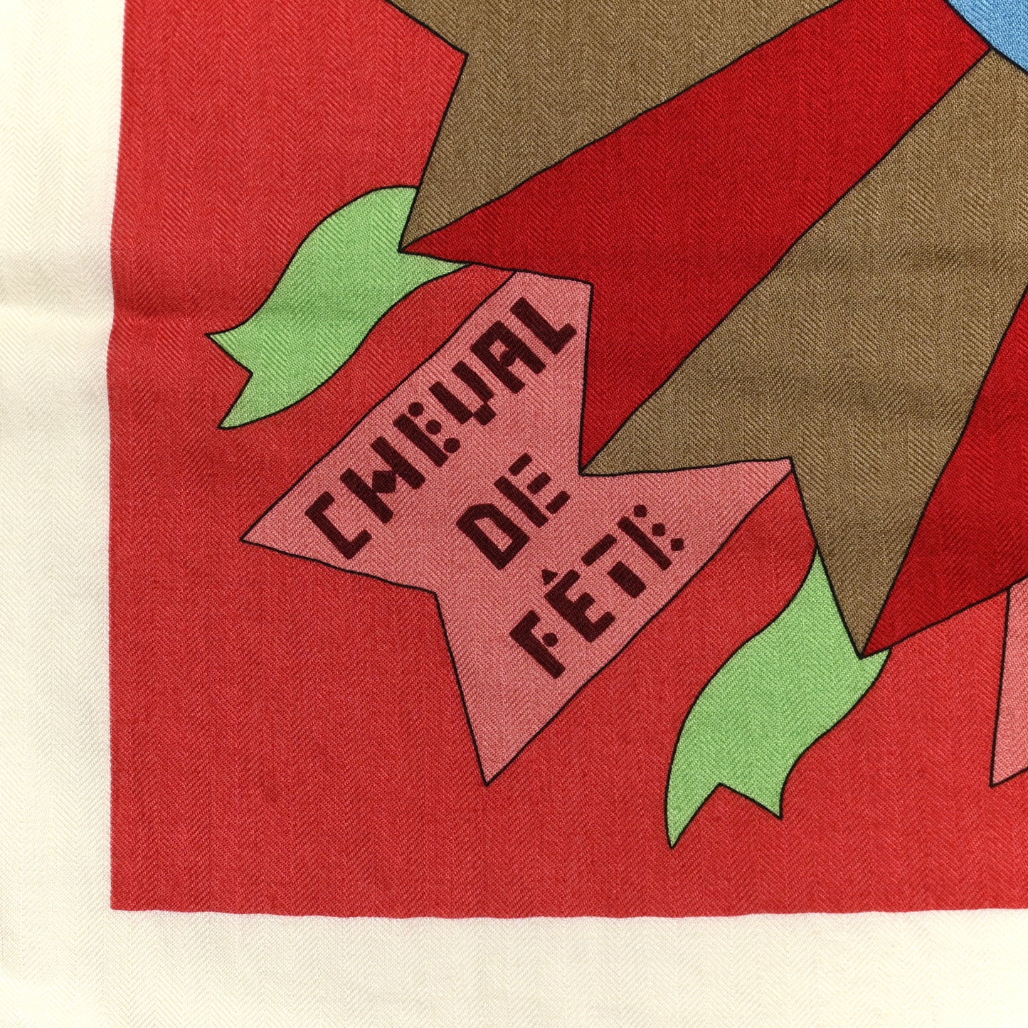 Cashmere Silk Cheval De Fete Shawl 140 Vieux Rose Vert