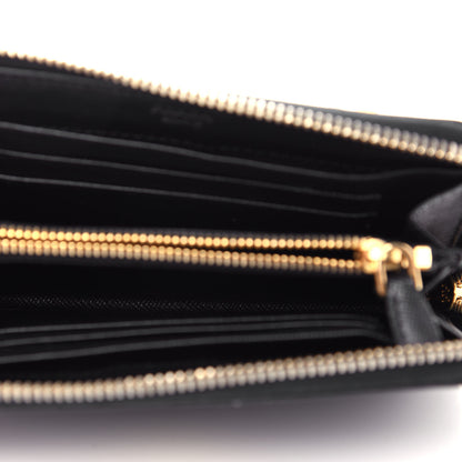 Prada Saffiano Metal Zip Around Wallet Black 6 of 8