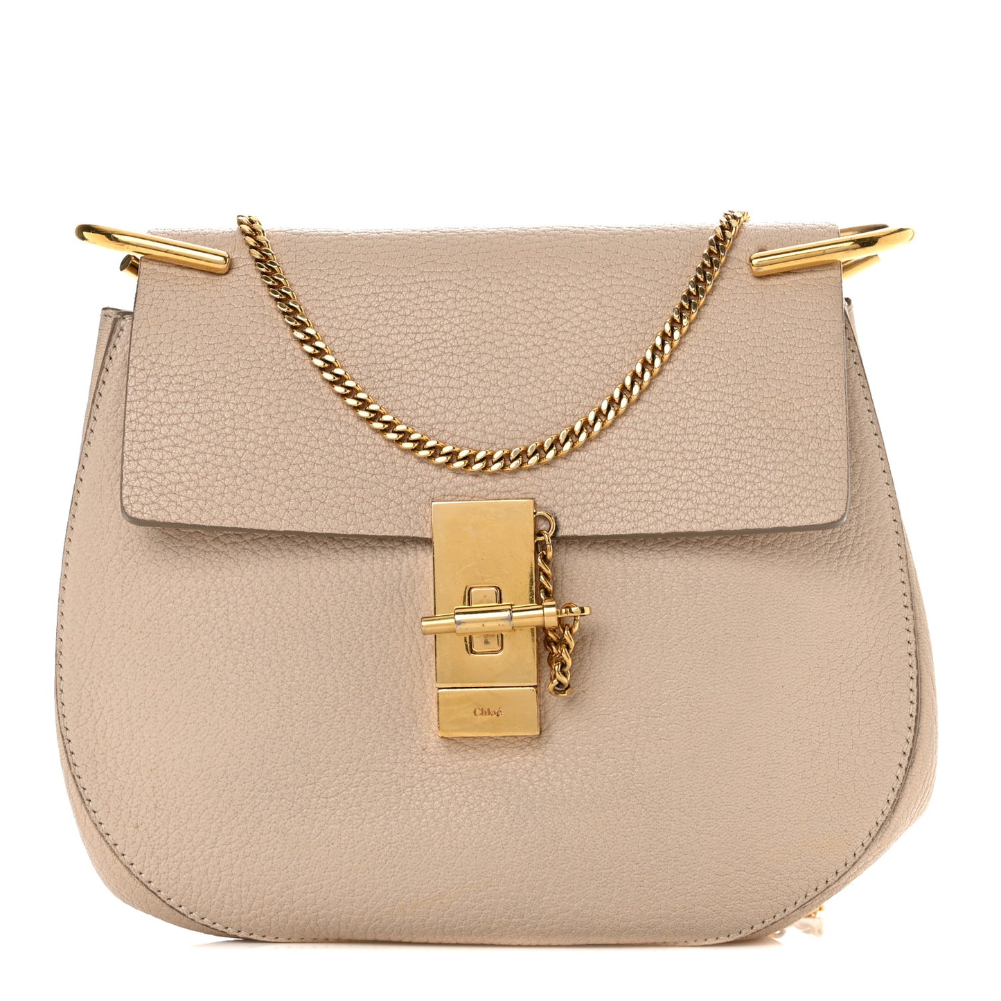 Grained Lambskin Drew Shoulder Bag Biscotti Beige