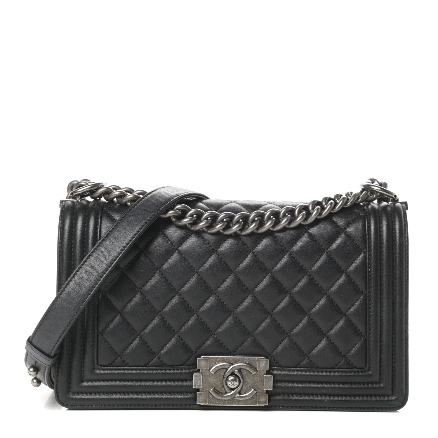 Chanel Lambskin Quilted Medium Boy Flap Black 1 of 19
