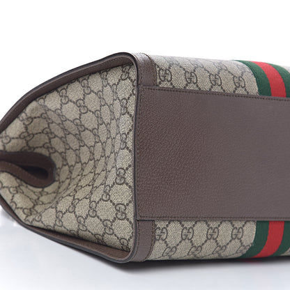 Gucci GG Supreme Monogram Web Medium Ophidia Tote Bag Brown 9 of 11