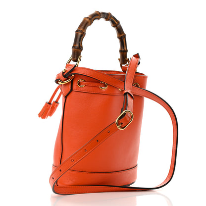 Gucci Softy Wonka Textured Dollar Calfskin Mini Diana Bucket Bag Deep Orange Spicy Cyclamin 3 of 11