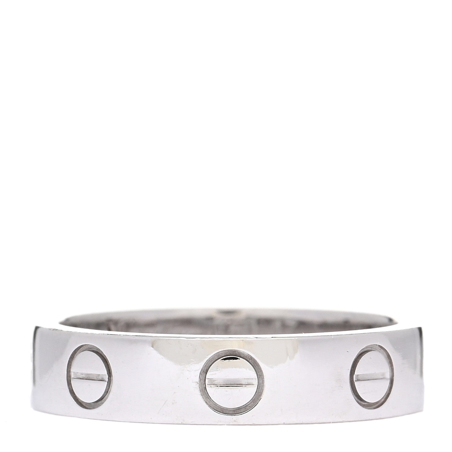 Cartier 18K White Gold Diamond 4mm LOVE Wedding Band Ring 47 4 3 of 4