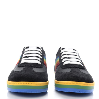 Gucci Suede Rainbow Womens G74 Sneakers 35 Black 3 of 10