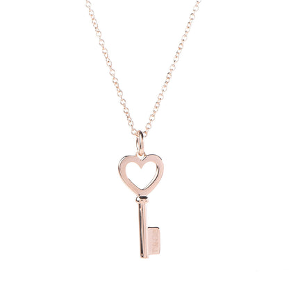 Tiffany 18K Rose Gold Mini Heart Key Pendant 4 of 5