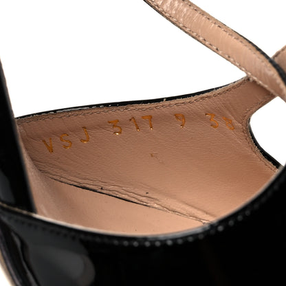 Valentino Garavani Patent Cutout Tango Mary Jane Pumps 38 Black 8 of 8