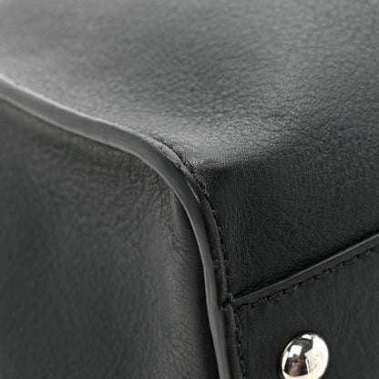 Fendi Vitello Dolce Marmol Patent Crocodile Trapuntata Large Peekaboo Iconic Satchel Black Fumo 10 of 15