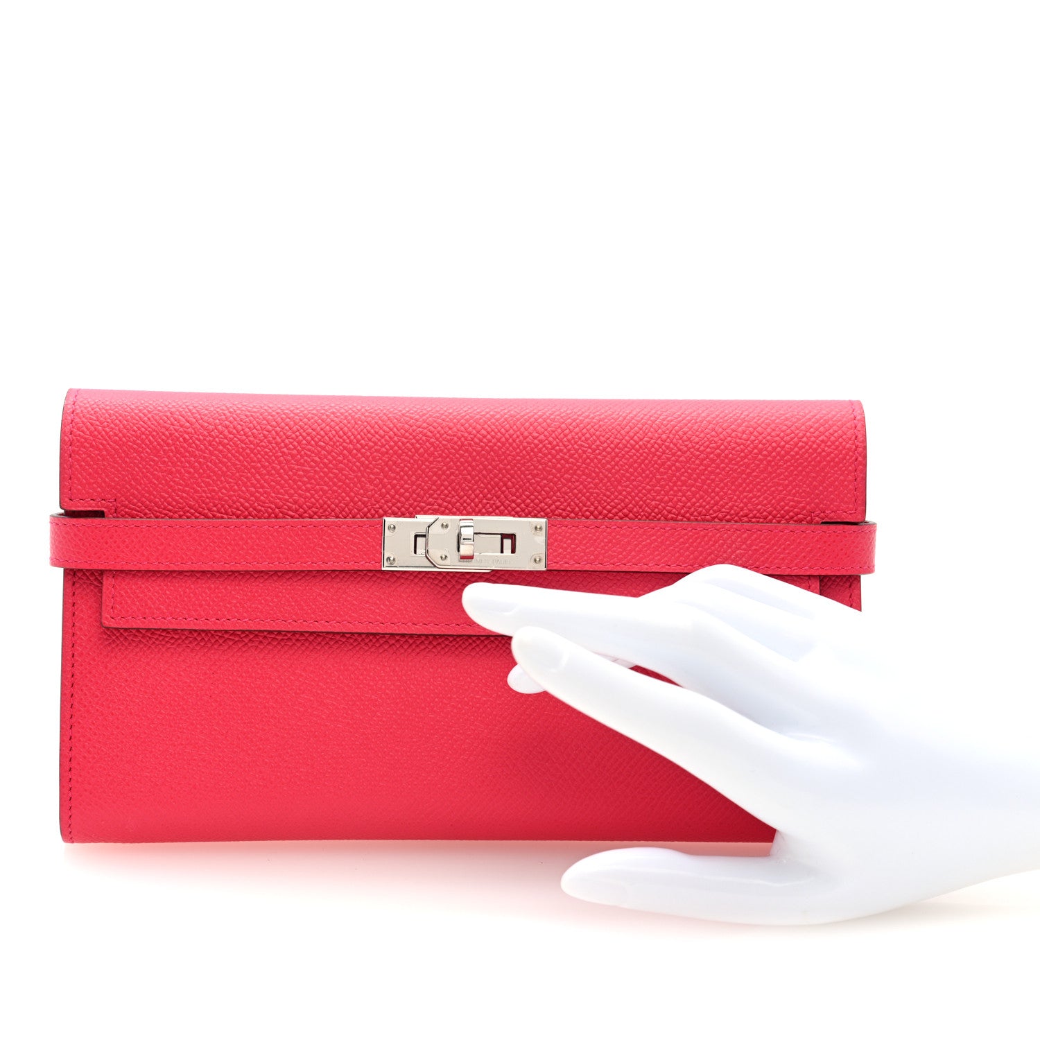 Hermes Epsom Kelly Longue Wallet Rose Extreme 2 of 7