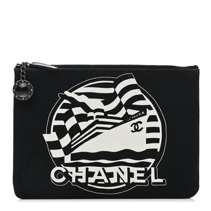Chanel Canvas La Pausa Cosmetic Case Black 1 of 7