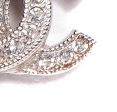 Chanel Crystal Timeless CC Earrings Silver 5 of 5