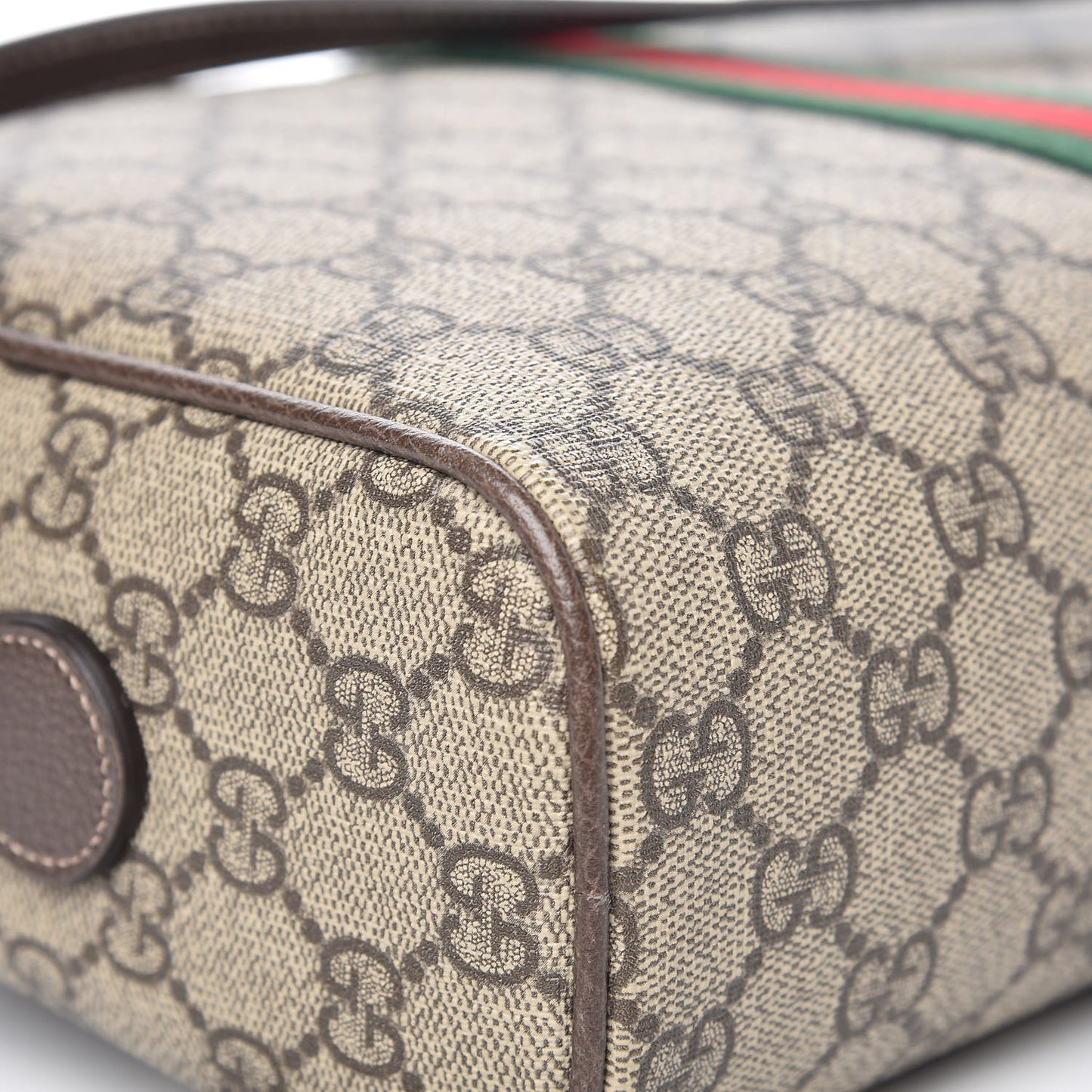 GG Supreme Monogram Web Small Ophidia Shoulder Bag Brown