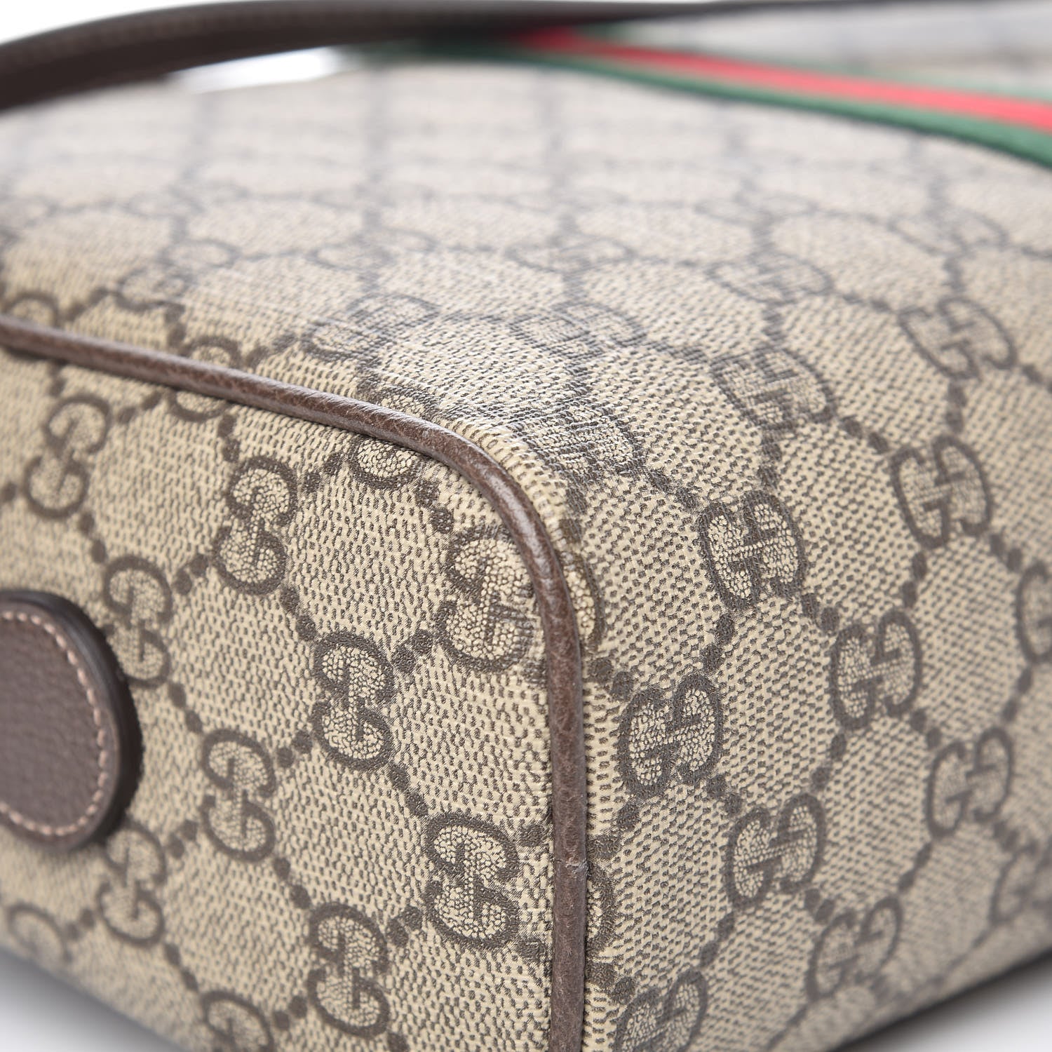 Gucci GG Supreme Monogram Web Small Ophidia Shoulder Bag Brown 12 of 13
