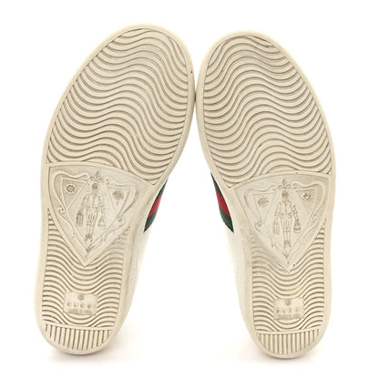 Gucci Calfskin Web Heart Embroidered Womens Ace Sneakers 36 White 6 of 11