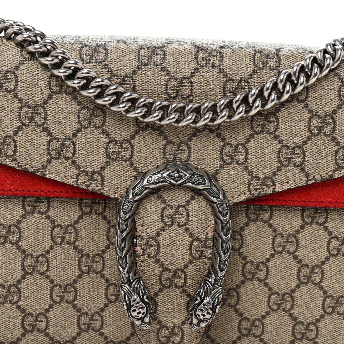 GG Supreme Monogram Small Dionysus Shoulder Bag Red