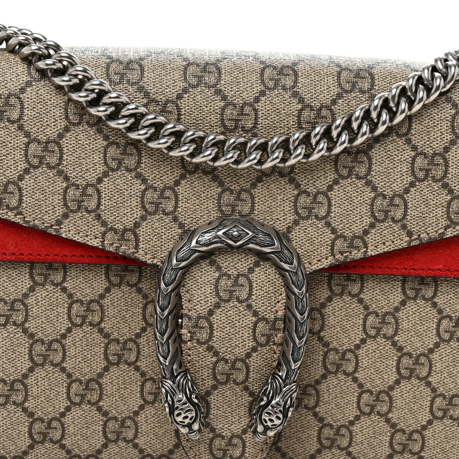 Gucci GG Supreme Monogram Small Dionysus Shoulder Bag Red 8 of 10