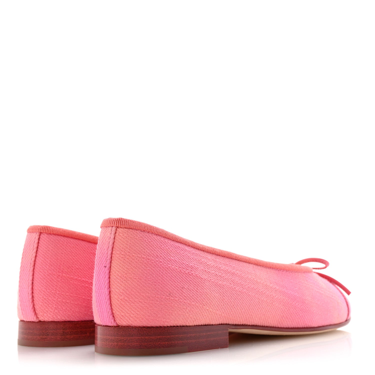Chanel Denim CC Cap Toe Ballerina Flats 37.5 Pink 5 of 10