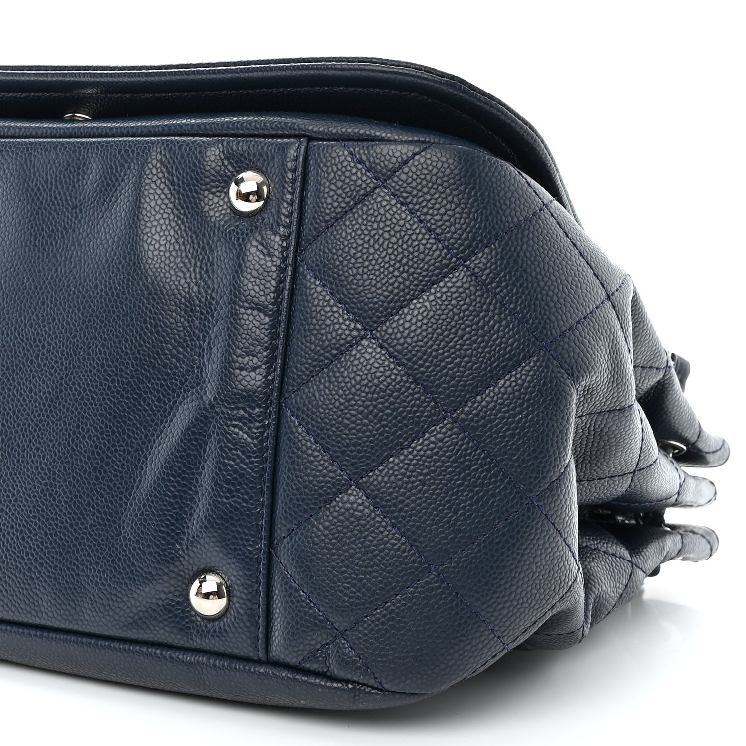 Chanel Caviar Timeless CC Accordion Flap Navy 10 of 10