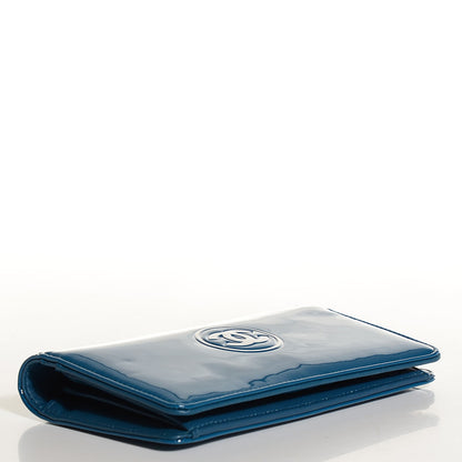 Chanel Patent Make Up Yen Wallet Blue 4 of 7