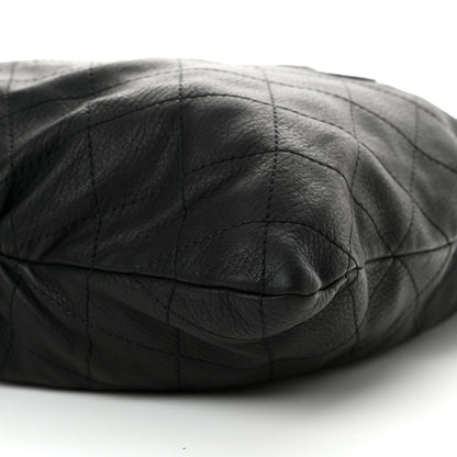Chanel Calfskin Stitched Double Zip Hobo Black 10 of 10