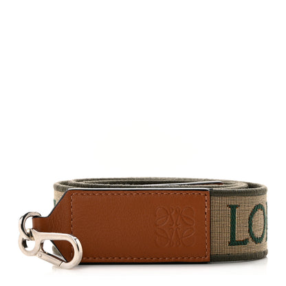 Loewe Calfskin Jacquard Anagram Strap Green Tan 1 of 4