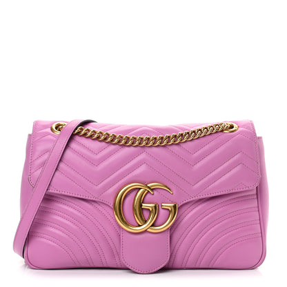 Gucci Calfskin Matelasse Medium GG Marmont Shoulder Bag Candy Mousse 1 of 18