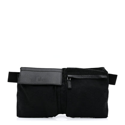 Gucci GG Monogram Double Pocket Belt Bag Black 1 of 9