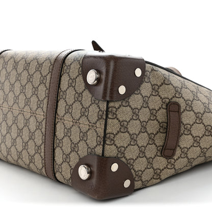 Gucci GG Supreme Monogram Textured Dollar Calfskin Medium Detail Tote Beige Ebony New Acero 10 of 18