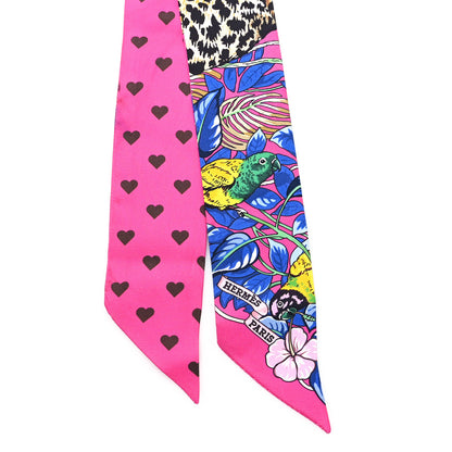 Hermes Silk Jungle Love Love Twilly Rose Vif Bleu Roy 2 of 3