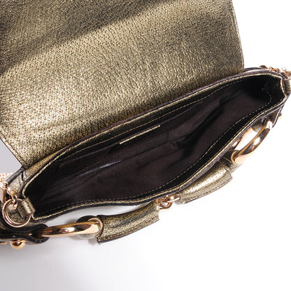 Gucci Calfskin Small Horsebit Chain Clutch Gold 5 of 7