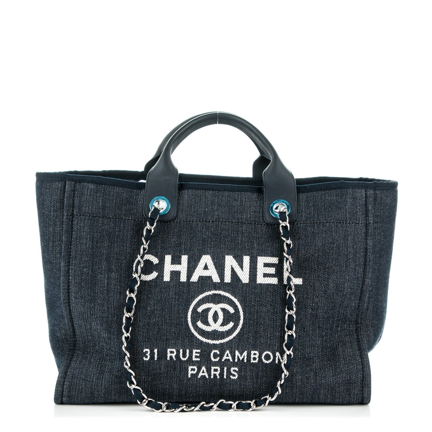 Canvas Large Deauville Tote Dark Blue