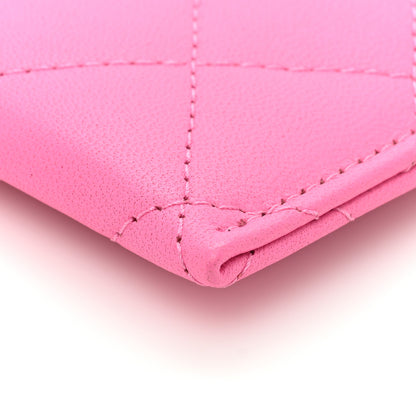 Chanel Lambskin Quilted Card Holder Pink 9 of 12