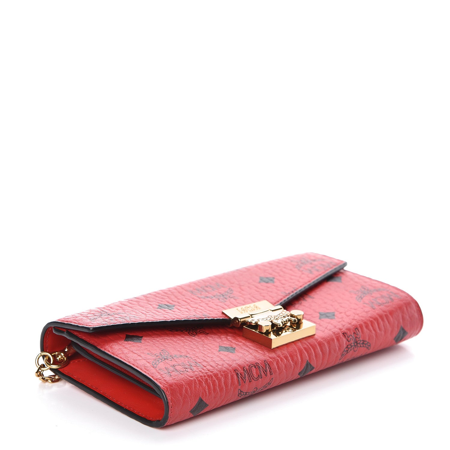 MCM Visetos Large Patricia Chain Wallet Red 4 of 9