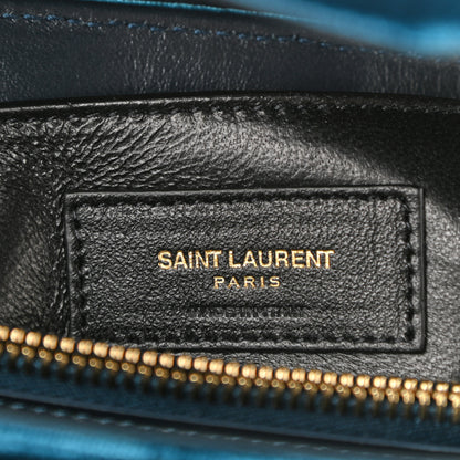 Saint Laurent Velvet Y Quilted Monogram Small Loulou Chain Satchel Medium Blue 6 of 8
