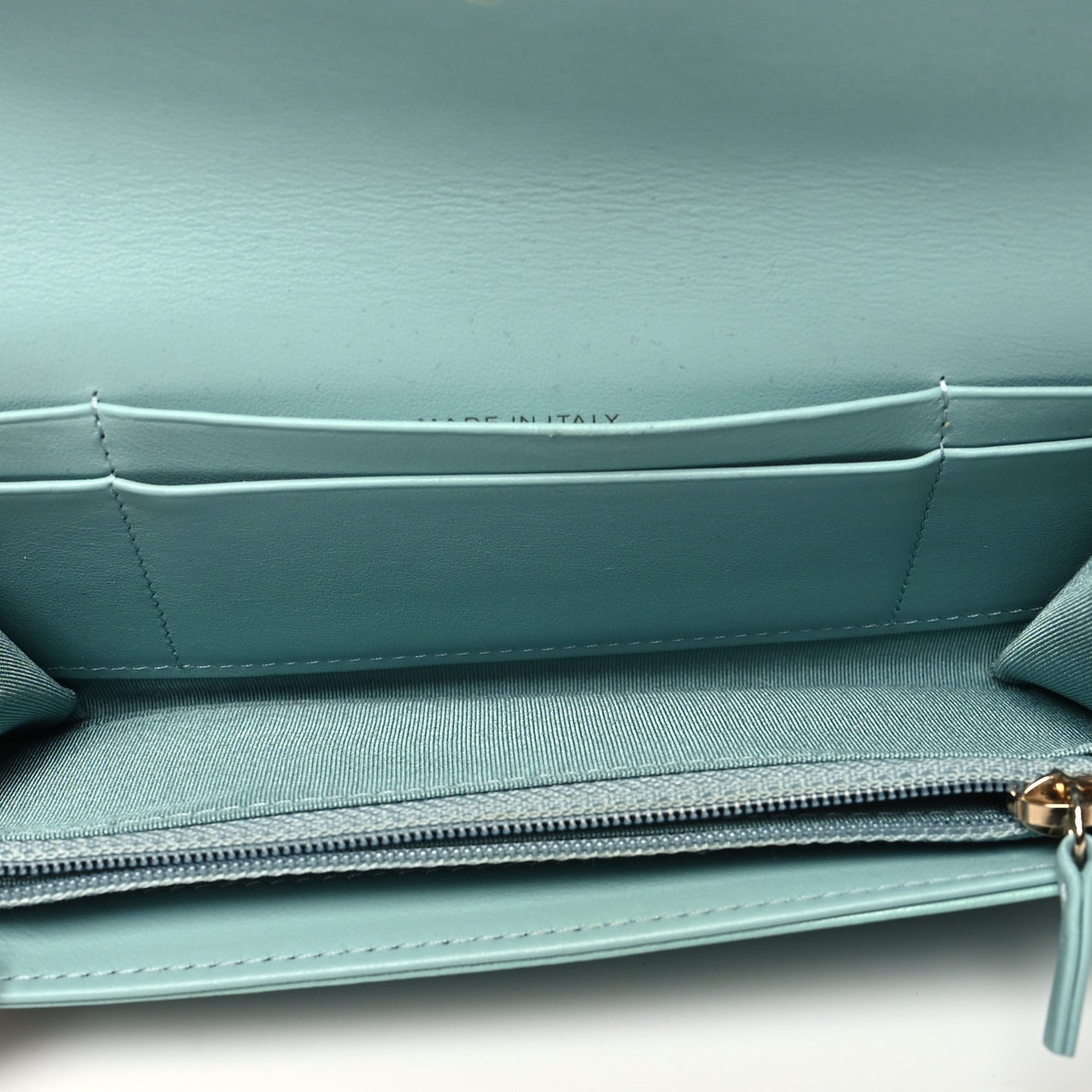 Lambskin Quilted Chanel 19 Flap Wallet Light Blue