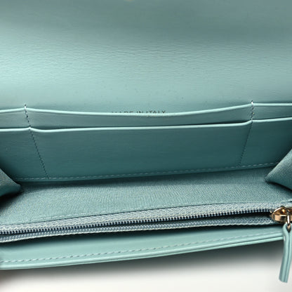 Chanel Lambskin Quilted Chanel 19 Flap Wallet Light Blue 5 of 14