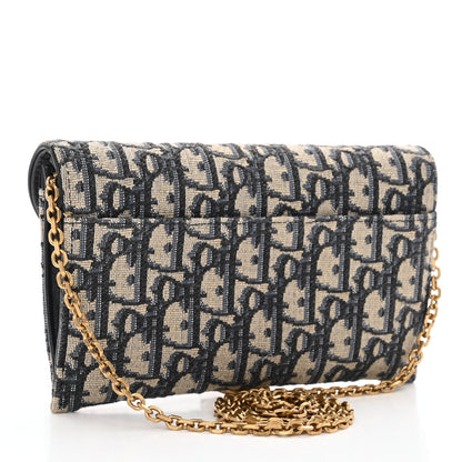 Christian Dior Oblique Saddle Chain Long Wallet Blue 4 of 10