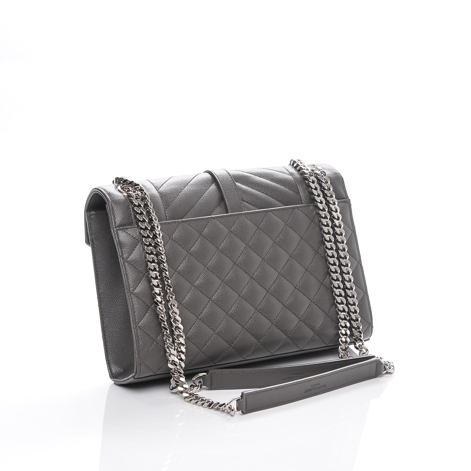 Saint Laurent Grain De Poudre Textured Mixed Matelasse Medium Triquilt Monogram Satchel Earth 3 of 7