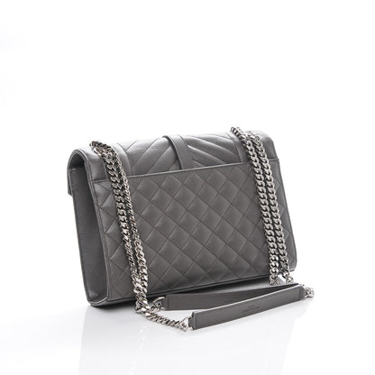 Saint Laurent Grain De Poudre Textured Mixed Matelasse Medium Triquilt Monogram Satchel Earth 3 of 7