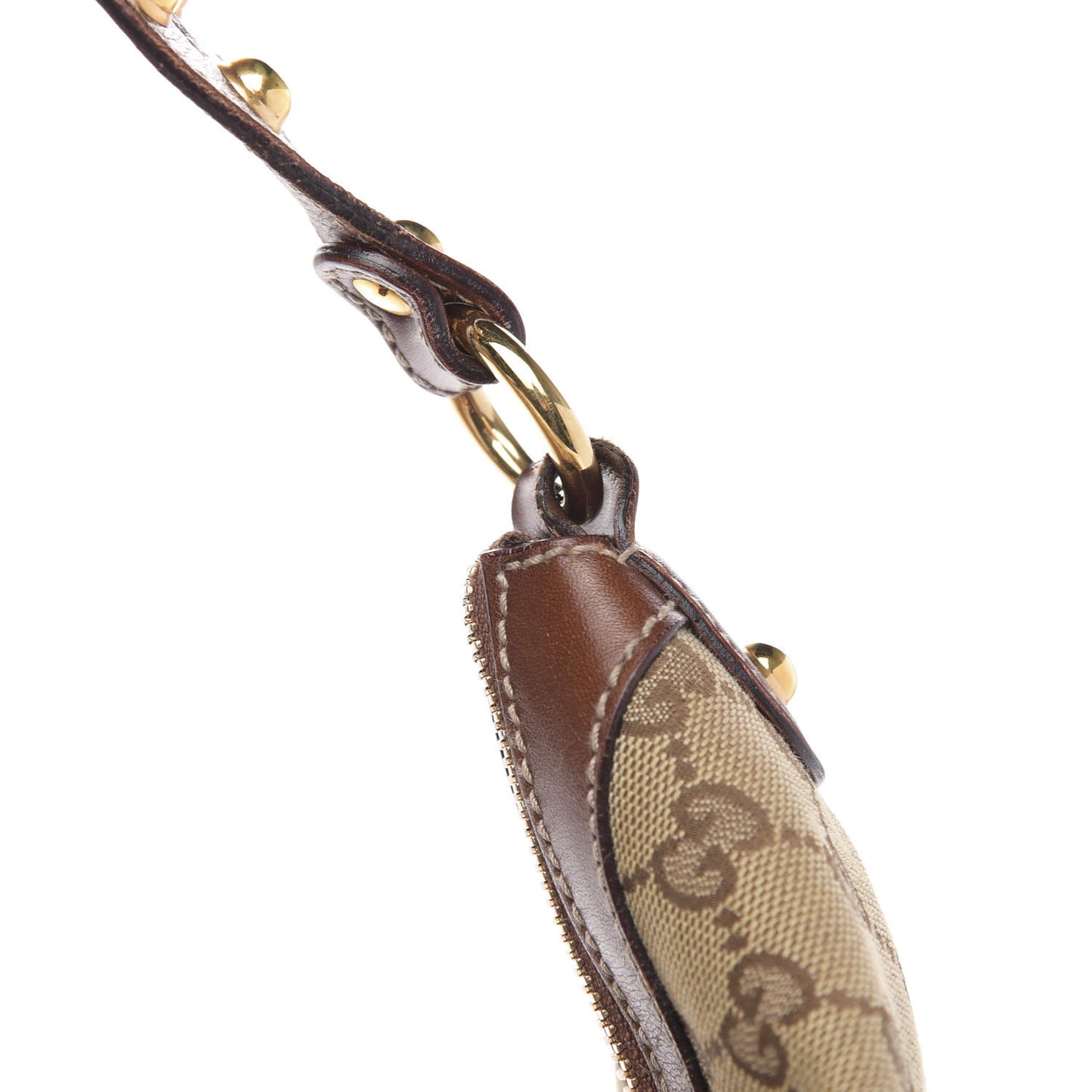 Monogram Large Biba Studded Hobo Brown