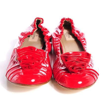 Valentino Garavani Patent Ballet Flats 40 Red 2 of 9